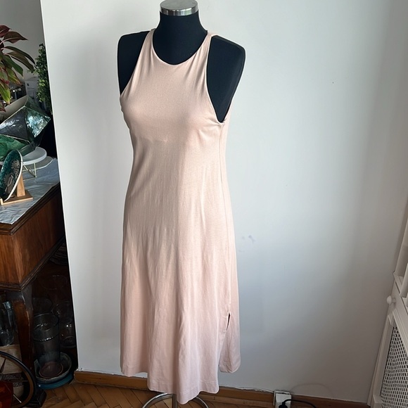 Zara nude cotton halter neck  fitted midi dress​ - medium size - Picture 2 of 8